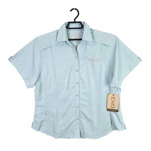 Womens Gameguard Outdoors Revolver Brewing Aqua Microfiber Shirt Button Up 2X